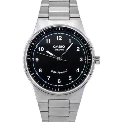 Casio Standard Analog Edelstahl schwarzes Zifferblatt solarbetriebene MTP-RS105D-1B Herrenuhr