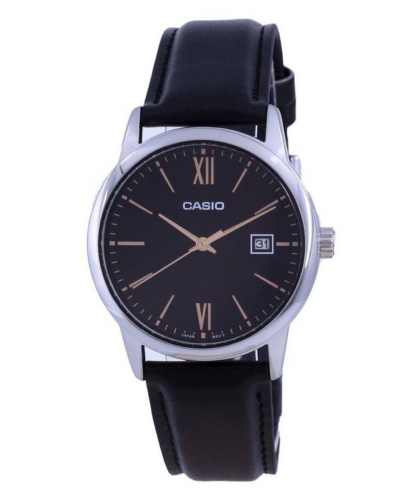 Casio Schwarzes Zifferblatt Edelstahl Analog Quarz MTP-V002L-1B3 MTPV002L-1 Herrenuhr