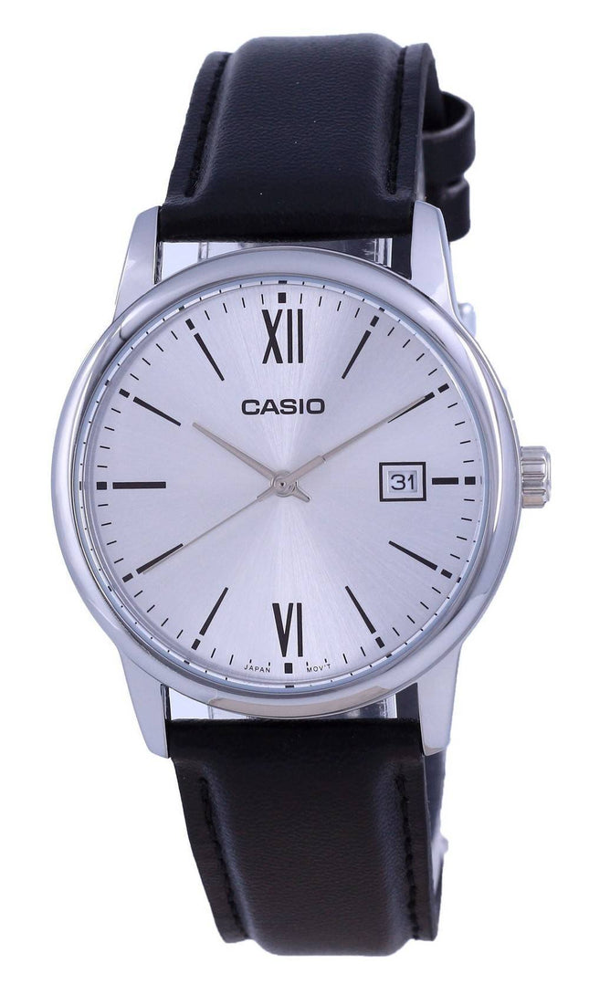 Casio Silbernes Zifferblatt Edelstahl Analog Quarz MTP-V002L-7B3 MTPV002L-7 Herrenuhr