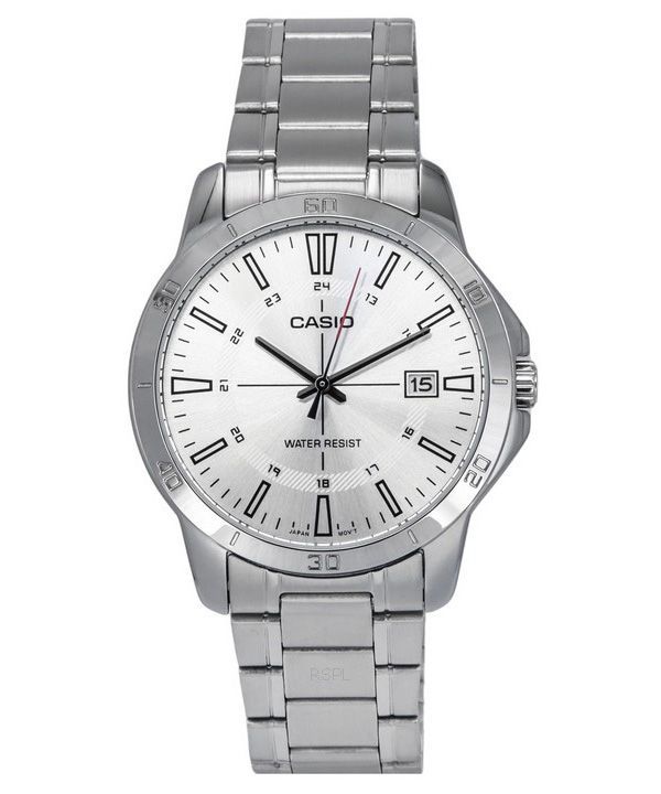 Casio Standard Analog Edelstahl Silber Zifferblatt Quarz MTP-V004D-7C Herrenuhr