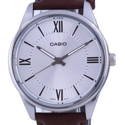 Casio Silbernes Zifferblatt Edelstahl Analog Quarz MTP-V005L-7B5 MTPV005L-7 Herrenuhr