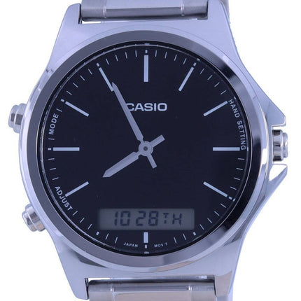 Casio Analog Digital Schwarzes Zifferblatt Edelstahl MTP-VC01D-1E MTPVC01D-1 Herrenuhr