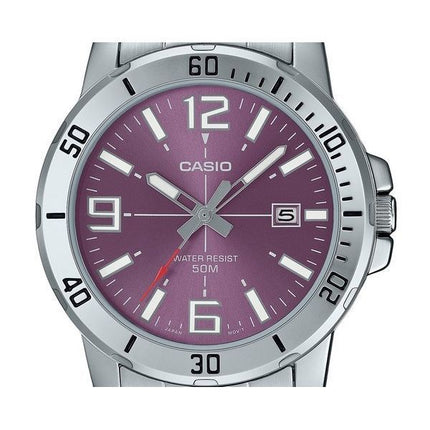 Casio Standard Analog Edelstahl Lila Zifferblatt Quarz MTP-VD01D-6BV Herrenuhr