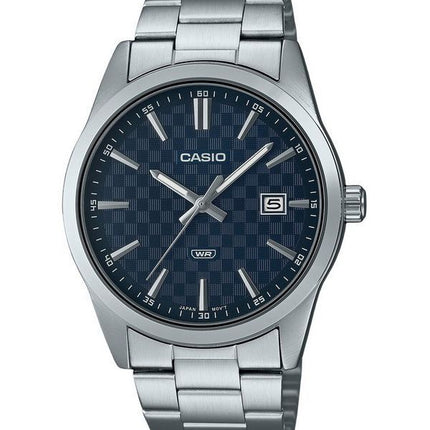 Casio Enticer Analog Edelstahl Blaues Zifferblatt Quarz MTP-VD03D-2A Herrenuhr