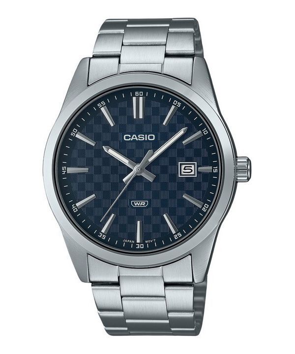 Casio Enticer Analog Edelstahl Blaues Zifferblatt Quarz MTP-VD03D-2A Herrenuhr