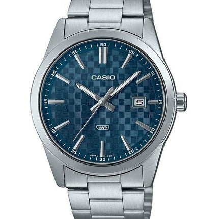 Casio Standard Analog Edelstahl blaues Zifferblatt Quarz MTP-VD03D-2A2 Herrenuhr