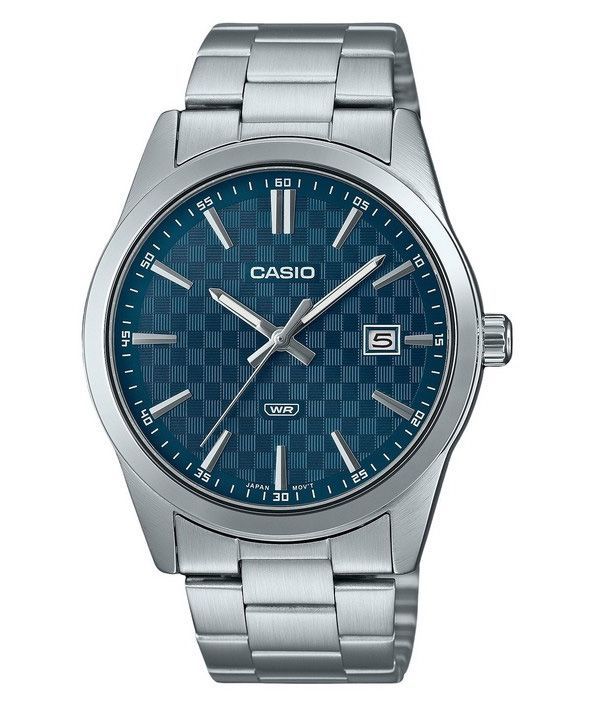 Casio Standard Analog Edelstahl blaues Zifferblatt Quarz MTP-VD03D-2A2 Herrenuhr