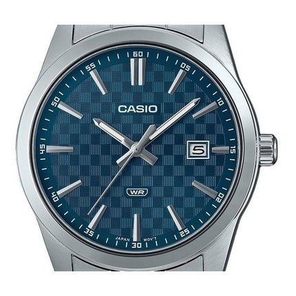 Casio Standard Analog Edelstahl blaues Zifferblatt Quarz MTP-VD03D-2A2 Herrenuhr