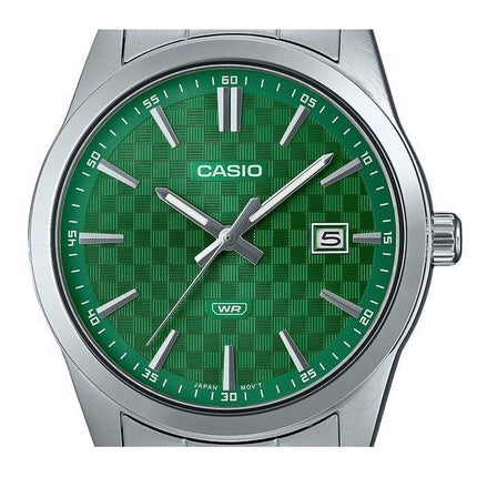 Casio Standard Analog Edelstahl Grünes Zifferblatt Quarz MTP-VD03D-3A1 Herrenuhr