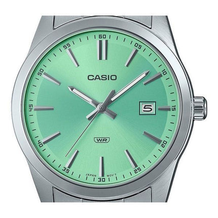 Casio Standard Analog Edelstahl Mintgrünes Zifferblatt Quarz MTP-VD03D-3A2 Herrenuhr