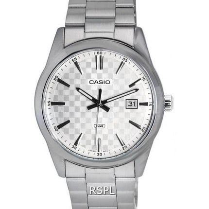 Casio Analog Edelstahl schwarzes Zifferblatt Quarz MTP-VD03D-1A MTPVD03D-1 Herrenuhr