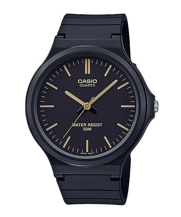 Casio Standard Analog Harzarmband schwarzes Zifferblatt Quarz MW-240-1E2V Herrenuhr