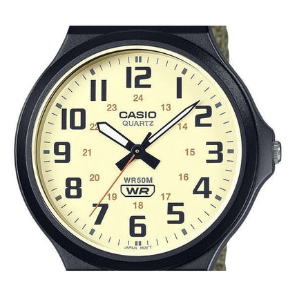 Casio Standard Analog Stoffarmband Beige Zifferblatt Quarz MW-240B-3BV Herrenuhr