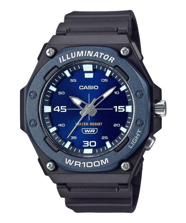 Casio Standard Analog Harzarmband blaues Zifferblatt Quarz MW-620H-2AV 100M Herrenuhr