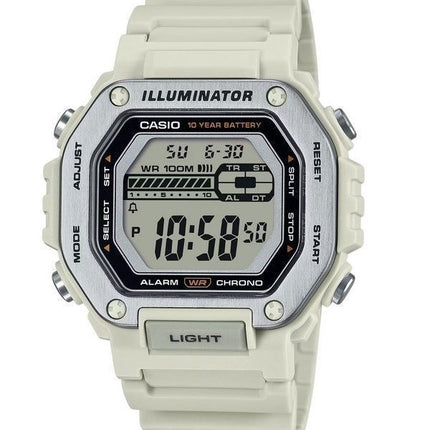 Casio Standard Digital weißes Harzarmband Quarz MWD-110H-8AV 100M Herrenuhr