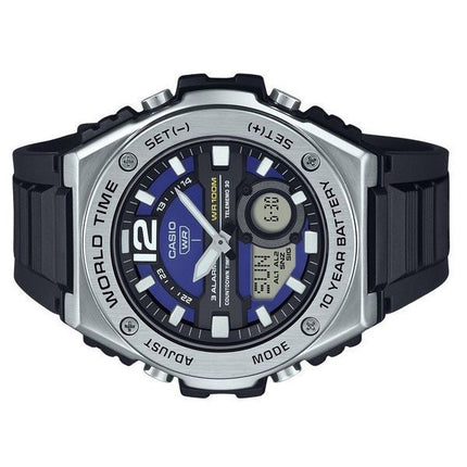 Casio Standard Analog Digital Resin Armband Blaues Zifferblatt Quarz MWQ-100-2AV 100M Herrenuhr