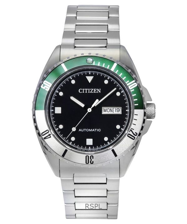 Citizen Sport Edelstahl schwarzes Zifferblatt Automatik NH7531-50E 100M Herrenuhr