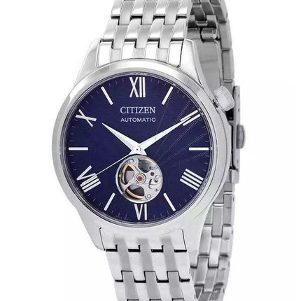 Citizen Edelstahl Open Heart Blaues Zifferblatt Automatik NH9130-84L Herrenuhr