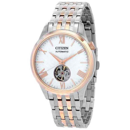 Citizen Two Tone Stainless Steel Open Heart White Dial Automatic NH9136-88A Herrenuhr