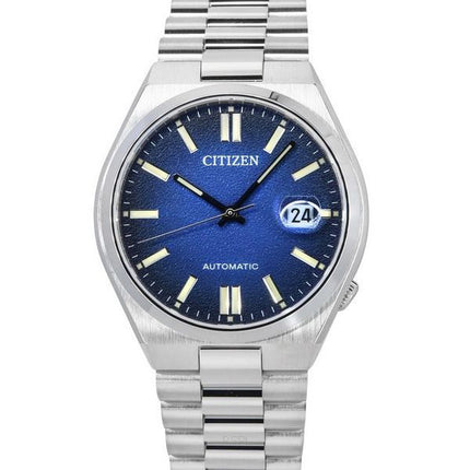 Citizen Tsuyosa Automatik-Herrenuhr NJ0151-88L aus Edelstahl mit blauem Zifferblatt