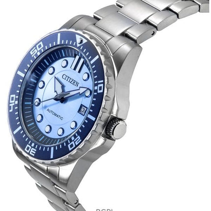 Citizen Limited Edition Edelstahl blaues Zifferblatt Automatik NJ0178-81M 100M Herrenuhr