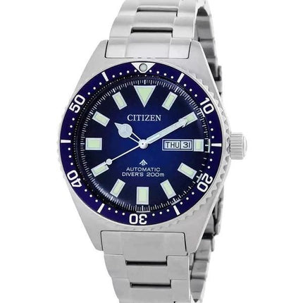 Citizen Promaster Mechanische Taucheruhr aus Edelstahl mit blauem Zifferblatt NY0129-58L 200M