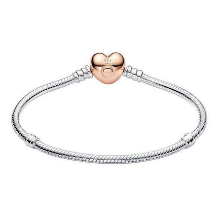 Pandora Moments Schlangenkettenarmband mit Herzverschluss 580719-17 für Damen