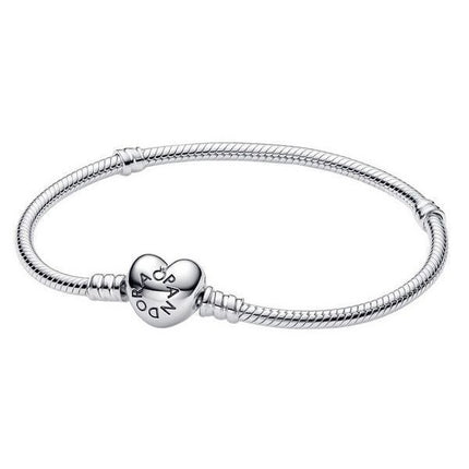 Pandora Moments Silberarmband mit herzförmigem Verschluss 590719-17 für Damen