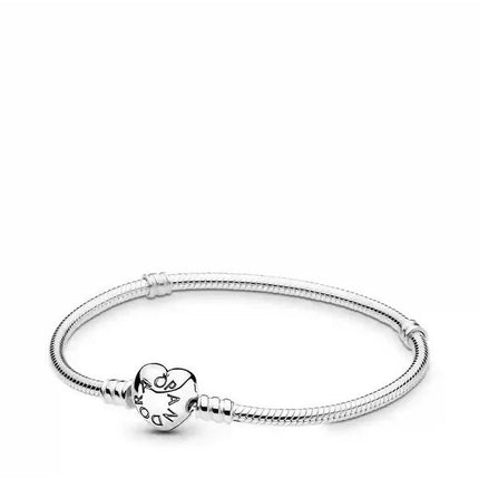 Pandora Moments Schlangenkettenarmband mit Herzverschluss 590719-21 für Damen