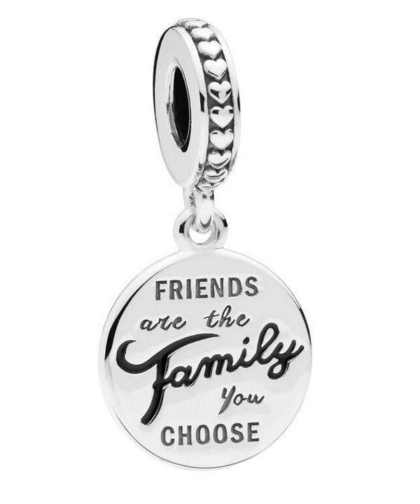 Pandora Friends Are Family Charm-Anhänger mit schwarzer Emaille 798124EN16 für Damen