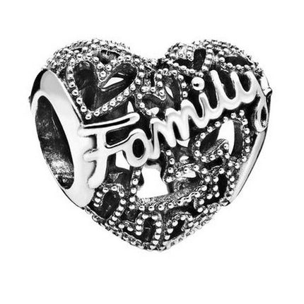 Pandora Familienherz Sterling Silber Charm 798571C00 für Damen