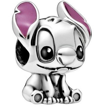 Pandora Disney Lilo und Stitch Silber Charm mit schwarzer und violetter Emaille 798844C01 für Damen