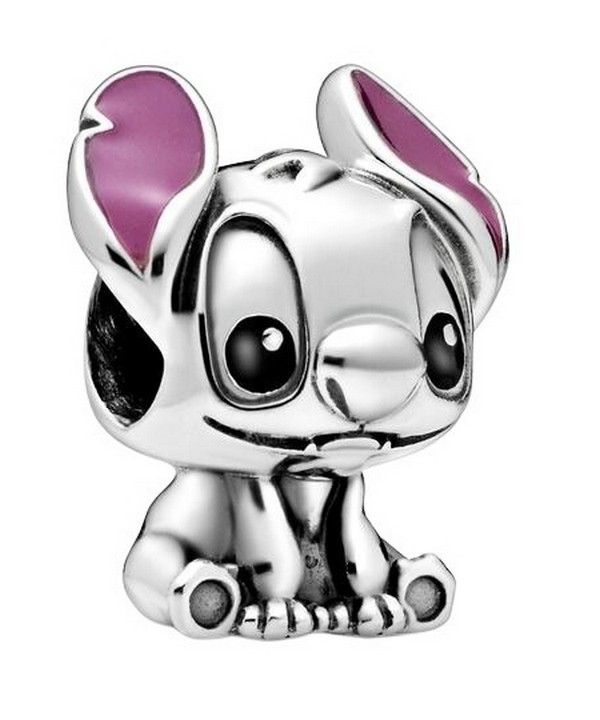 Pandora Disney Lilo und Stitch Silber Charm mit schwarzer und violetter Emaille 798844C01 für Damen