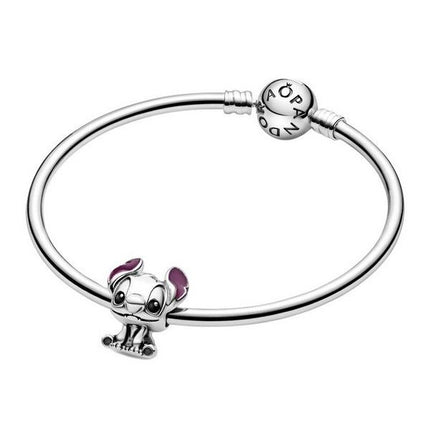 Pandora Disney Lilo und Stitch Silber Charm mit schwarzer und violetter Emaille 798844C01 für Damen