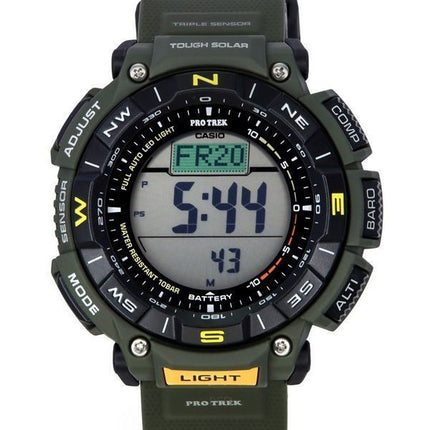 Casio Pro Trek Digital Green Bio Based Resin Strap Tough Solar PRG-340-3 100M Herrenuhr