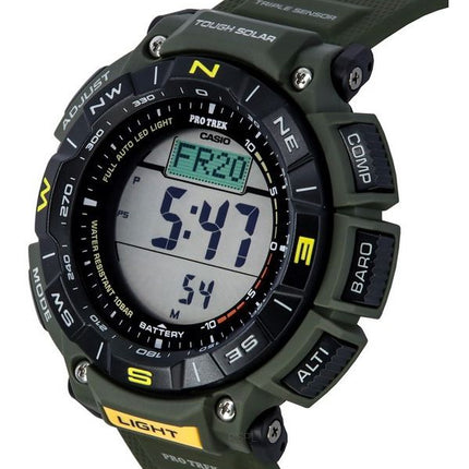 Casio Pro Trek Digital Green Bio Based Resin Strap Tough Solar PRG-340-3 100M Herrenuhr