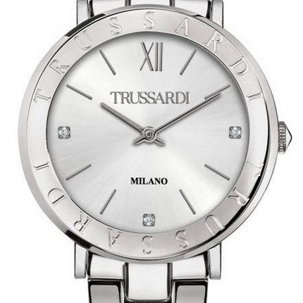 Trussardi T-Vision Crystal Accents Edelstahl Quarz R2453115508 Damenuhr