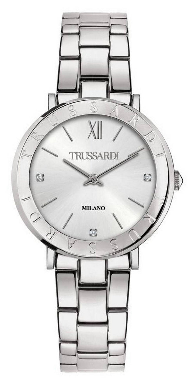 Trussardi T-Vision Crystal Accents Edelstahl Quarz R2453115508 Damenuhr