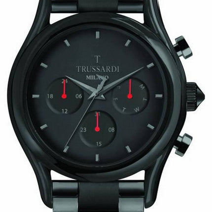 Trussardi T-Light Schwarzes Zifferblatt Edelstahl Quarz R2453127009 Herrenuhr