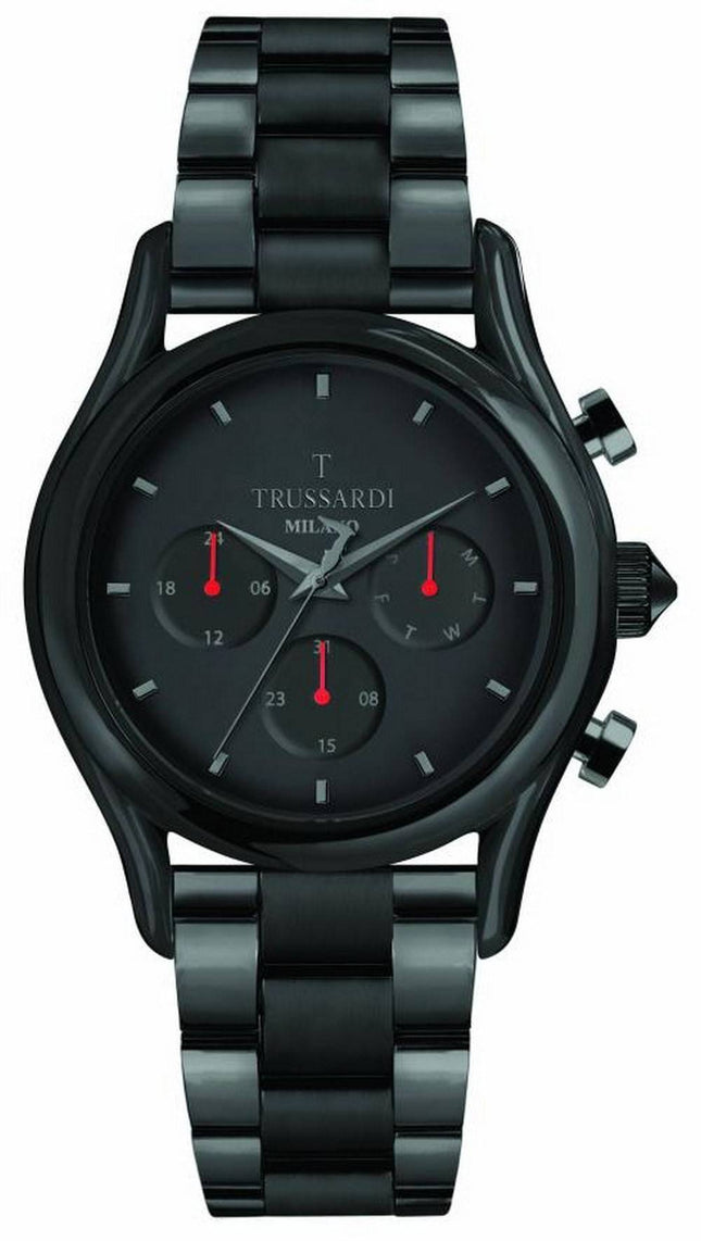 Trussardi T-Light Schwarzes Zifferblatt Edelstahl Quarz R2453127009 Herrenuhr