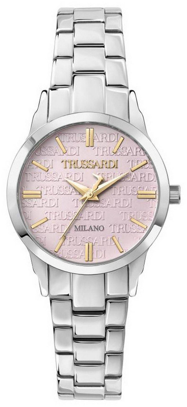 Trussardi T-Bent Pink Edelstahl Zifferblatt Quarz R2453141508 Damenuhr