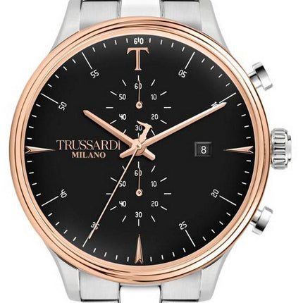 Trussardi T-Complicity Chronograph schwarzes Zifferblatt Edelstahl Quarz R2473630002 Herrenuhr