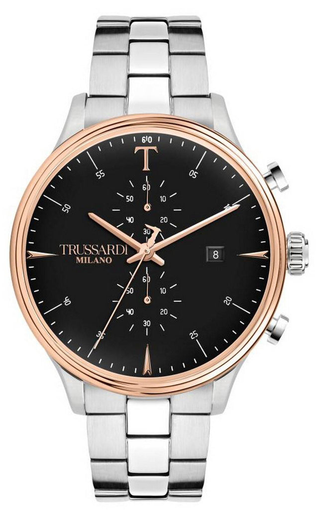 Trussardi T-Complicity Chronograph schwarzes Zifferblatt Edelstahl Quarz R2473630002 Herrenuhr