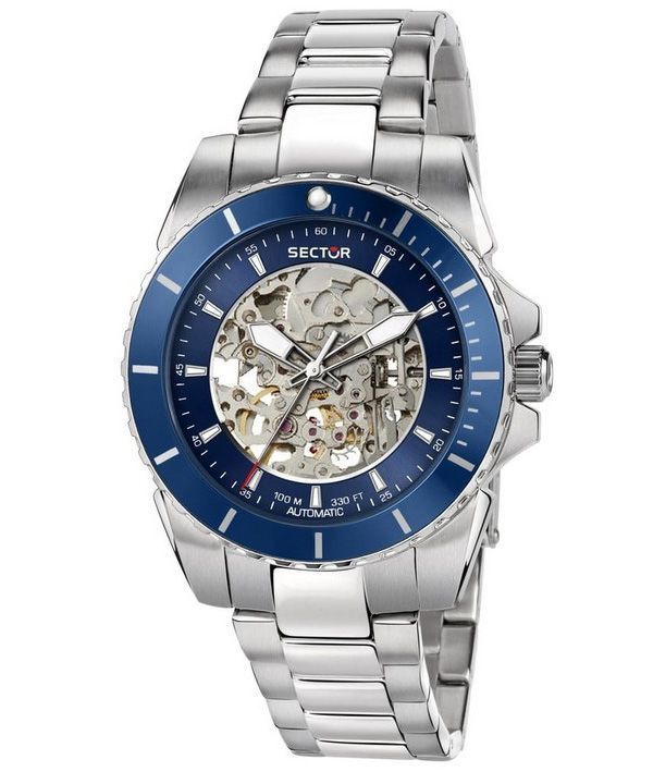 Sector 450 Automatico Edelstahl Skelett Blaues Zifferblatt Automatik R3223276003 100M Herrenuhr