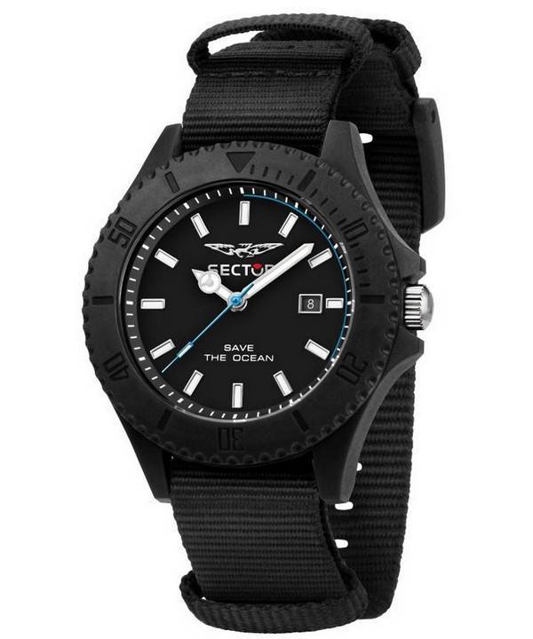 Sector Save The Ocean Schwarz Matt Zifferblatt Quarz R3251539002 Herrenuhr