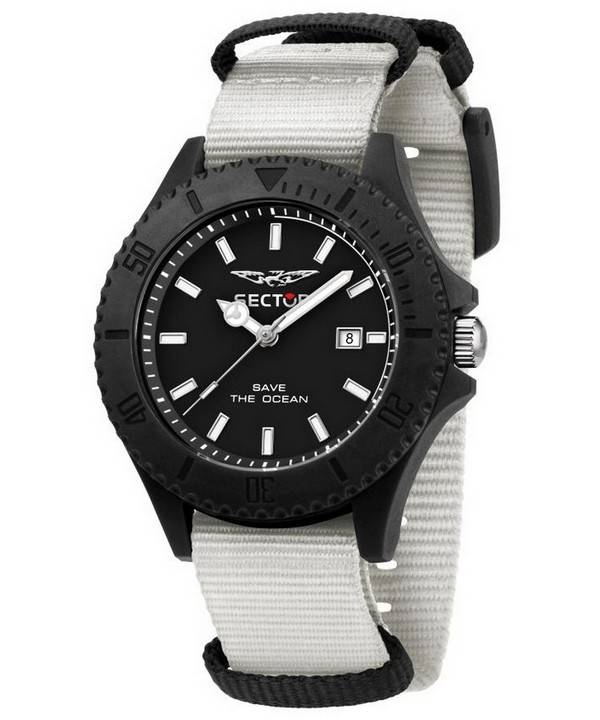 Sector Save The Ocean Black Sunray Dial Quarz R3251539003 Herrenuhr