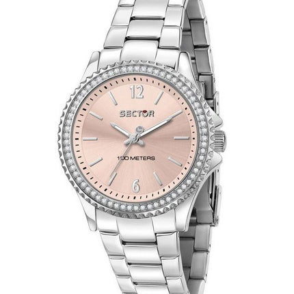 Sector 230 Just Time Crystal Accents Roségoldenes Zifferblatt Quarz R3253161536 100M Damenuhr