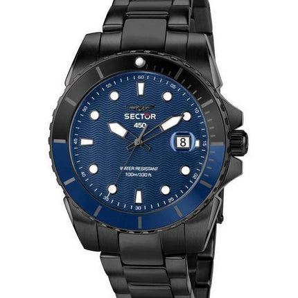 Sector 450 Blau Matt Zifferblatt Edelstahl Quarz R3253276001 100M Herrenuhr