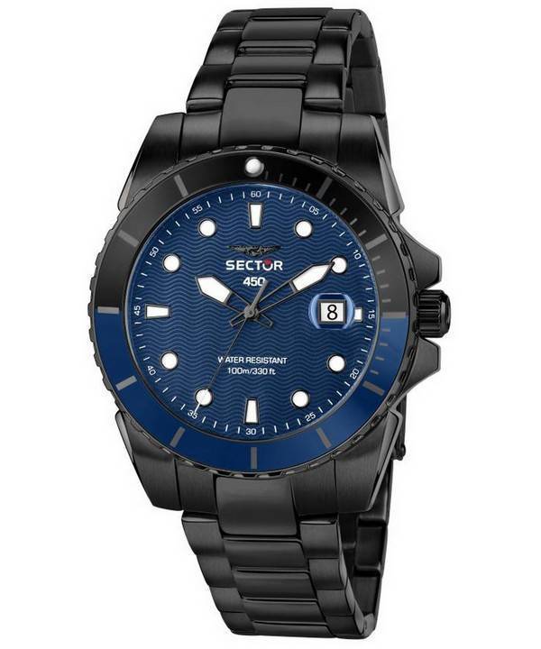 Sector 450 Blau Matt Zifferblatt Edelstahl Quarz R3253276001 100M Herrenuhr