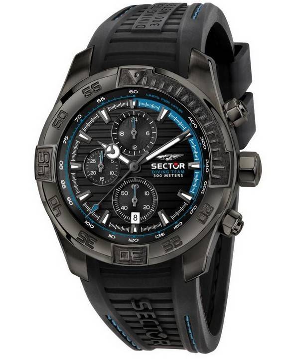 Sector Diving Team Chronograph Silikonarmband Taucherquarz R3271635001 300M Herrenuhr